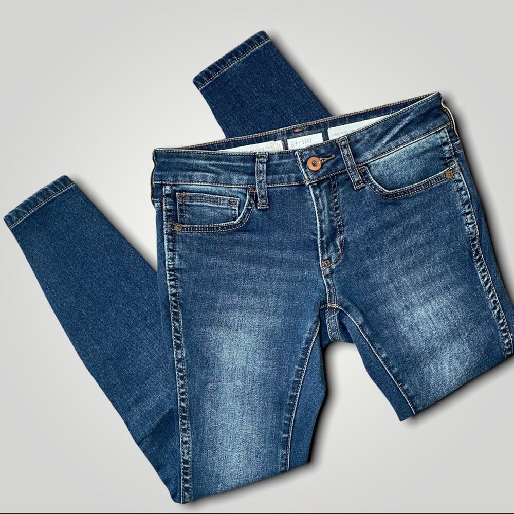 PILCRO AND THE LETTERPRESS ANTHRO LOW RISE SKINNY ANKLE SPLIT JEANS SIZE 25